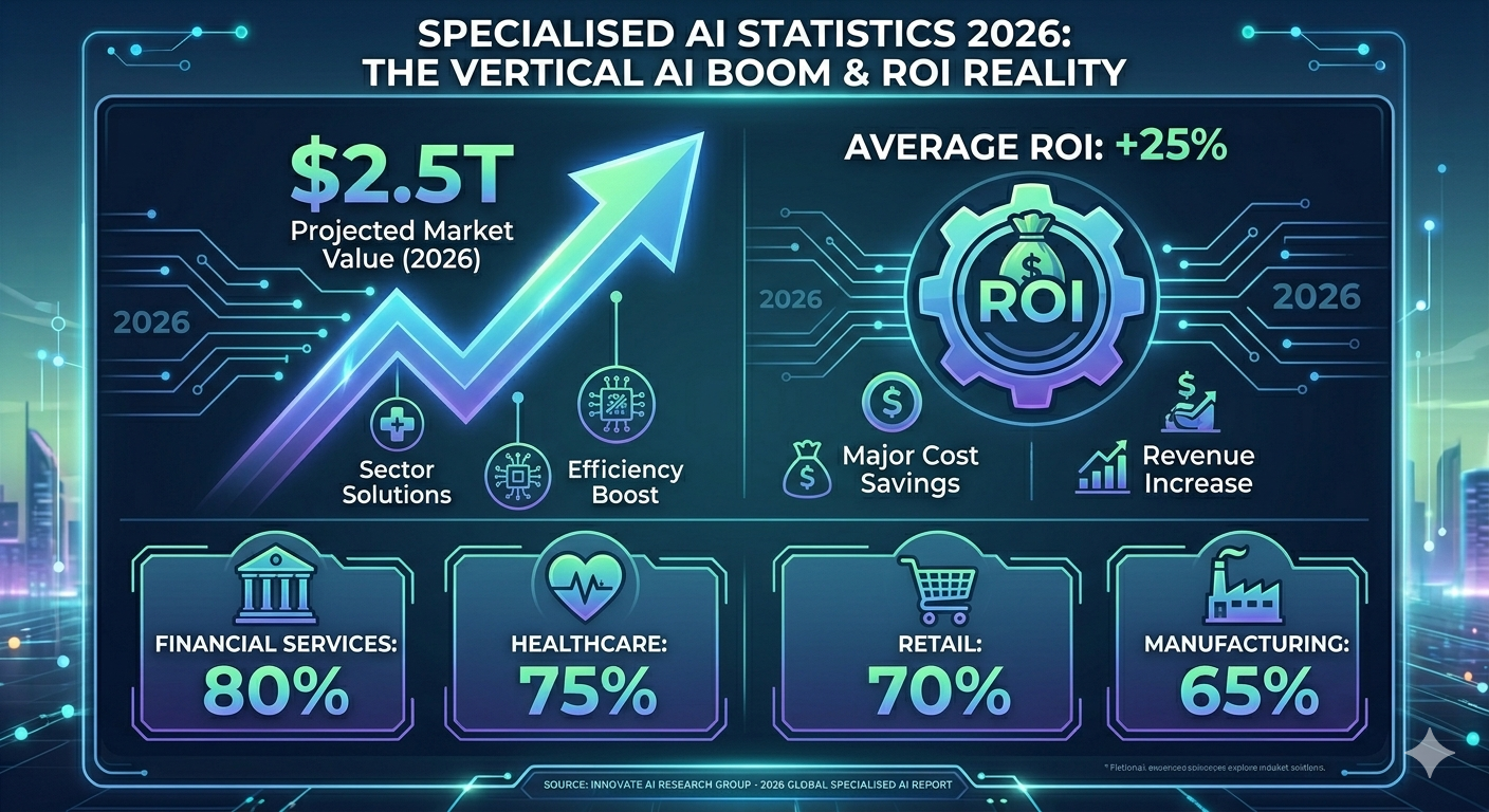 Specialised AI Statistics 2026: 50+ Data Points on the Vertical AI Boom, Enterprise ROI Reality, and Sector Adoption
